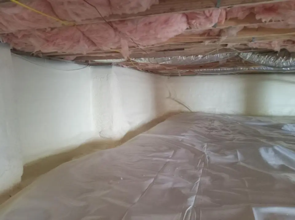 Crawl space encapsulation with closed-cell spray foam for Spray Foam Roofing in Highland Springs